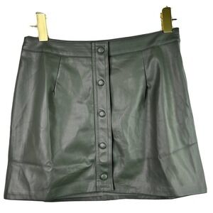 Lulu’s NWT Faux Leather Mini Skirt, Size Small Green